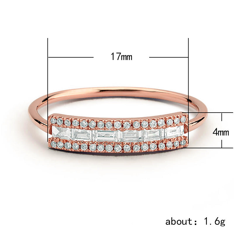 Fashion delicate men's and women's rings Zircon copper ring birthday gift anniversary jewelry Fashion delicate men's and women's rings Zircon copper ring birthday gift anniversary jewelry